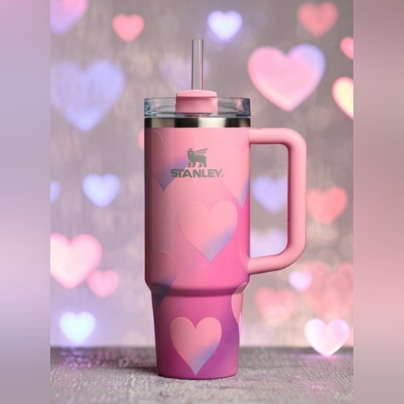 Stanley Target Valentines Drop 30oz Powder Pink Heart Gradient NEW